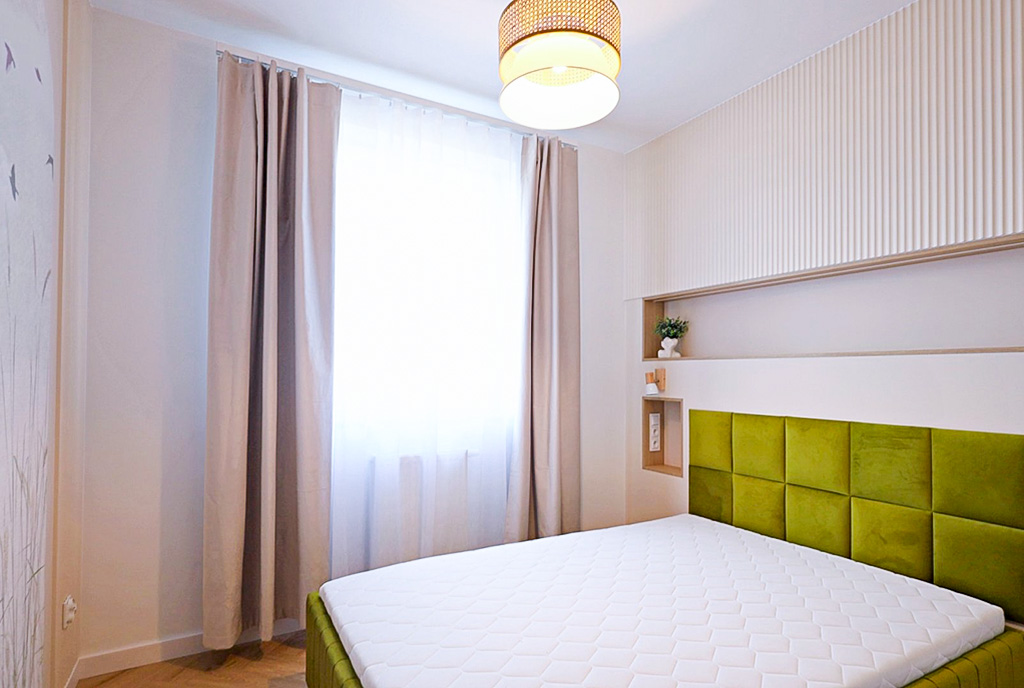 komfortowa sypialnia w ekskluzywnym apartamencie na sprzedaż Wrocław okolice