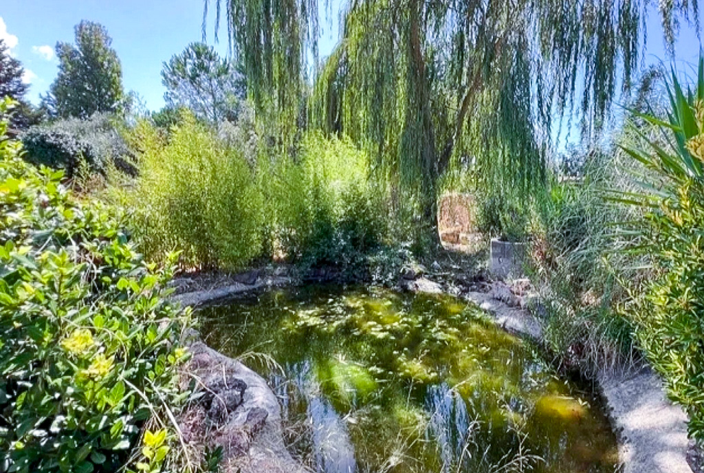 zadbana działka z jeziorem przy ekskluzywnej willi na sprzedaż Włochy Alghero