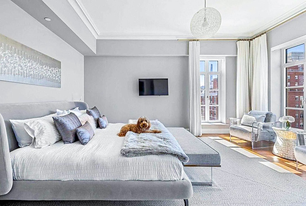 imponująca sypialnia w luksusowym apartamencie na sprzedaż New York Stany Zjednoczone Ameryki