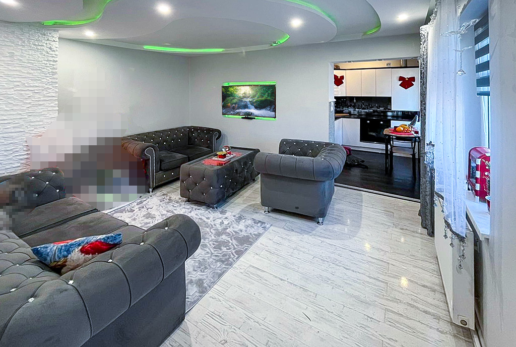 futurystyczny salon w ekskluzywnym apartamencie do sprzedaży Zielona Góra okolice