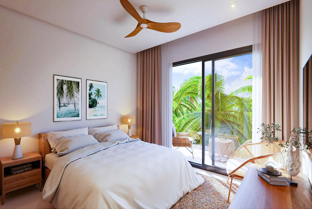 fragment sypialni w luksusowym apartamencie na sprzedaż Dominikana Bavaro
