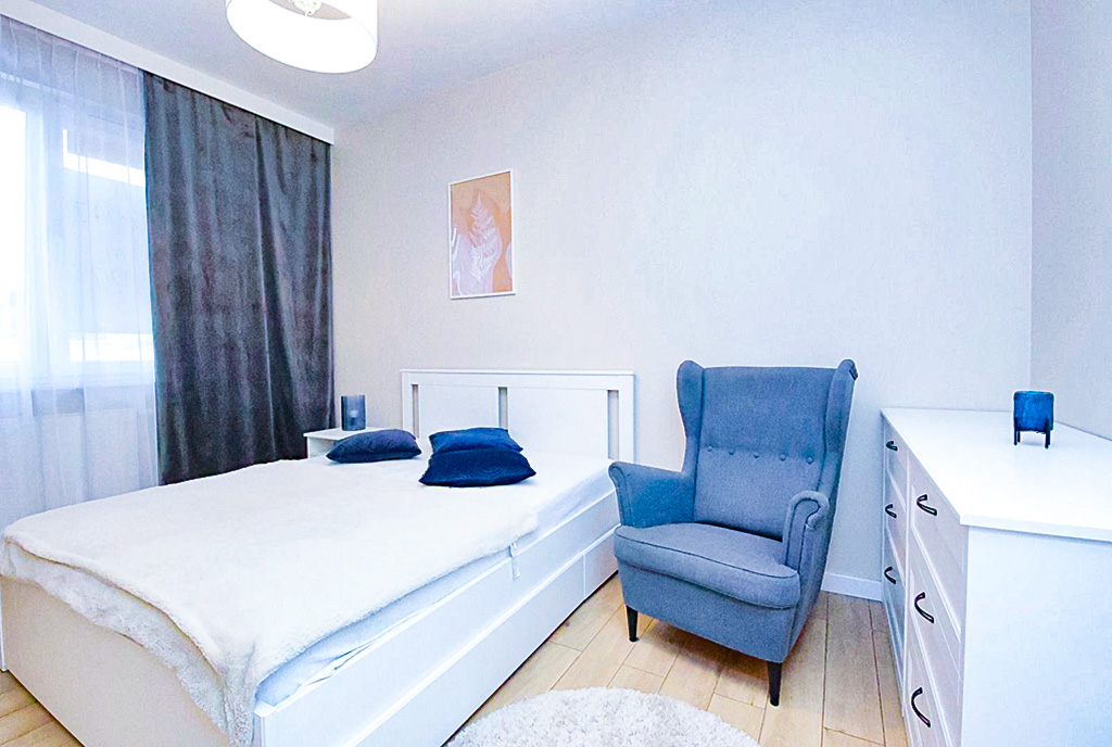 elegancka sypialnia w ekskluzywnym apartamencie na sprzedaż Gorzów Wielkopolski