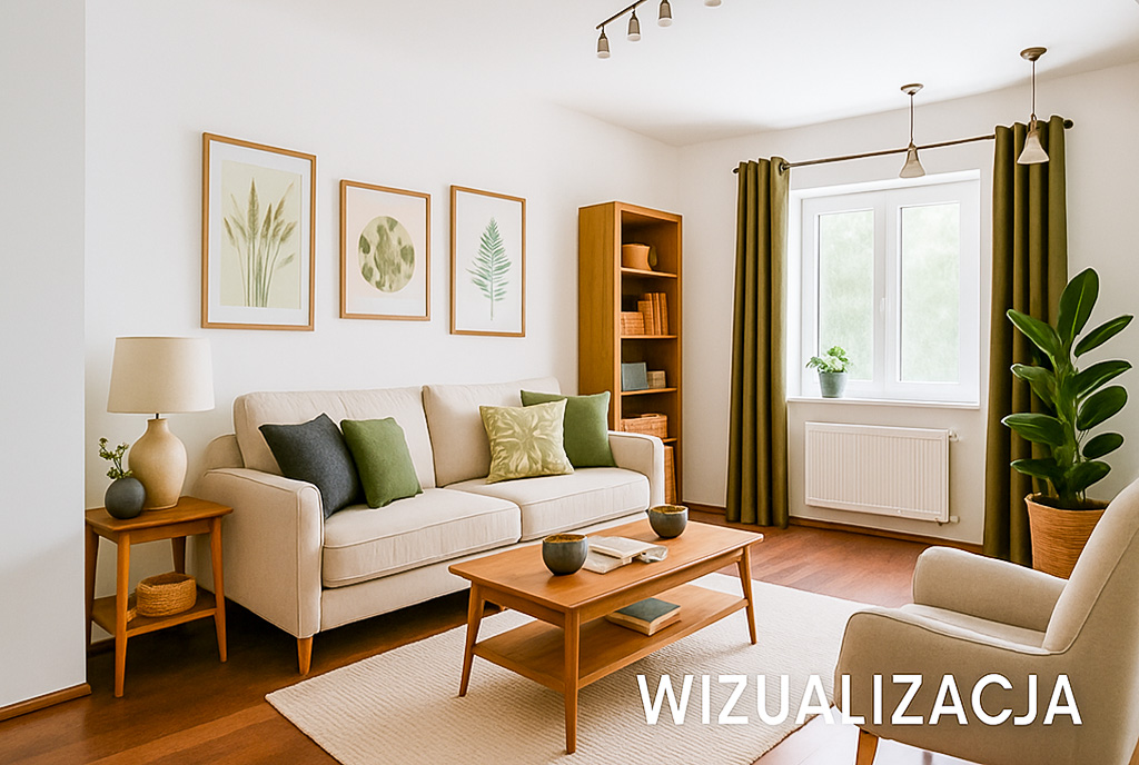 elegancki projekt salonu w ekskluzywnym apartamencie do sprzedaży Poznań okolice