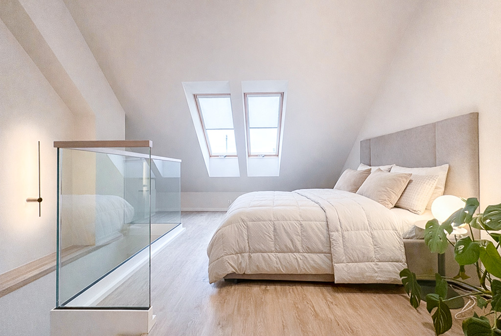 elegancka sypialnia w ekskluzywnym apartamencie na sprzedaż Wrocław okolice