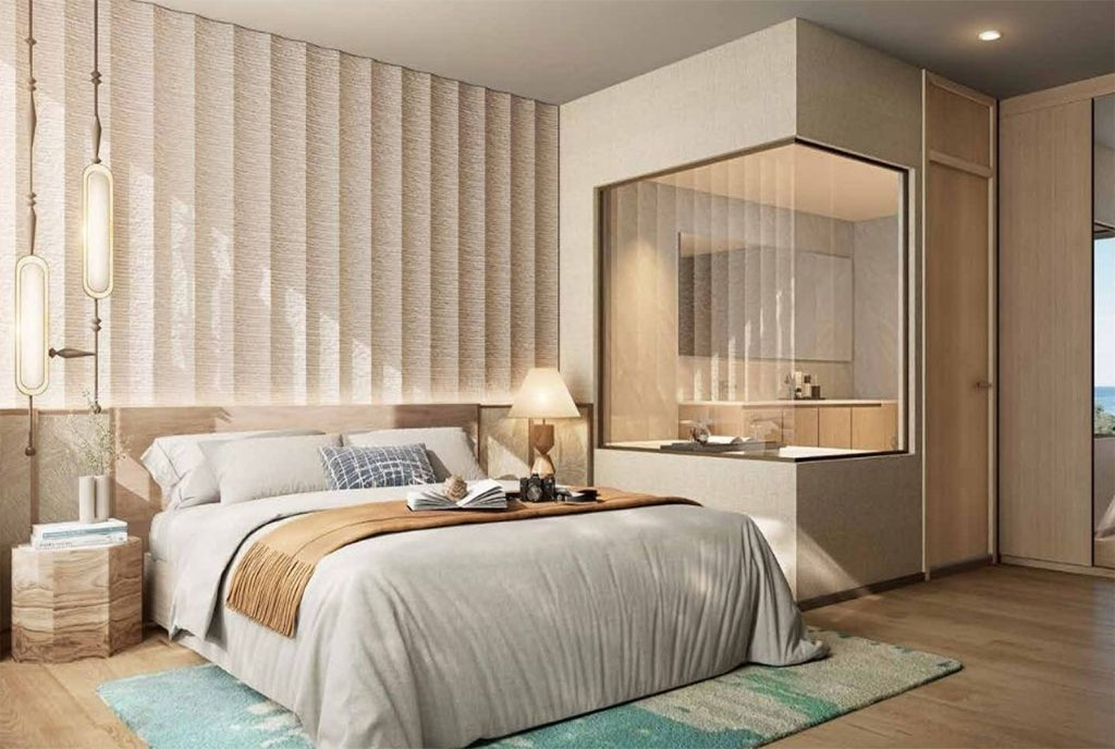 fragment sypialni w luksusowym apartamencie na sprzedaż Tajlandia Bang Tao