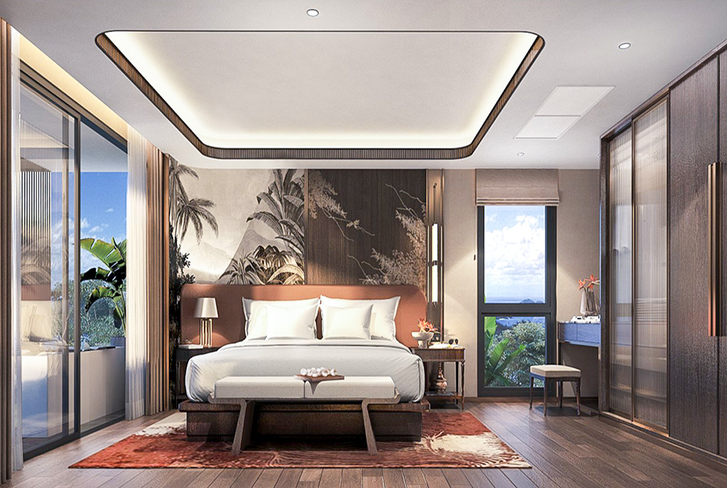 elegancka sypialnia w luksusowym apartamencie na sprzedaż Tajlandia (Patong)