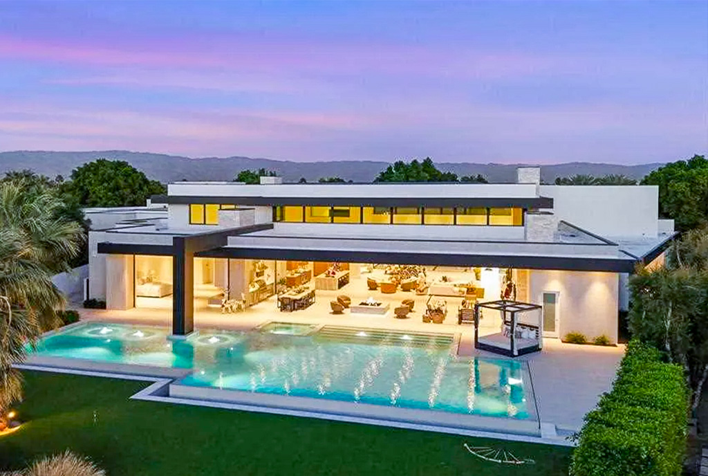 zdjęcie wykonane z drona pokazujące od góry ekskluzywną willę na sprzedaż Kalifornia Stany Zjednoczone Ameryki