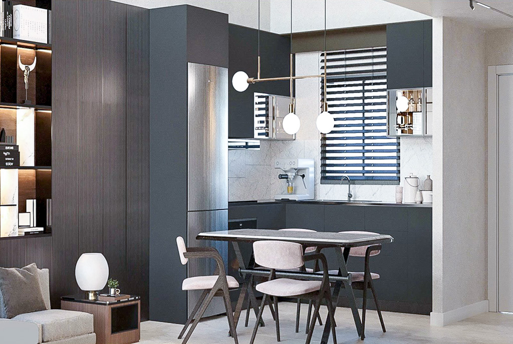 jadalnia oraz aneks kuchenny w ekskluyzwnym apartamencie na sprzedaż Cypr Esentepe