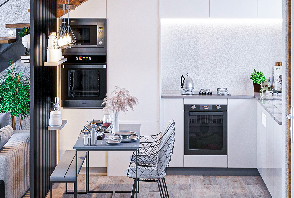 fragment kuchni w luksusowym apartamencie na sprzedaż Cypr Esentepe