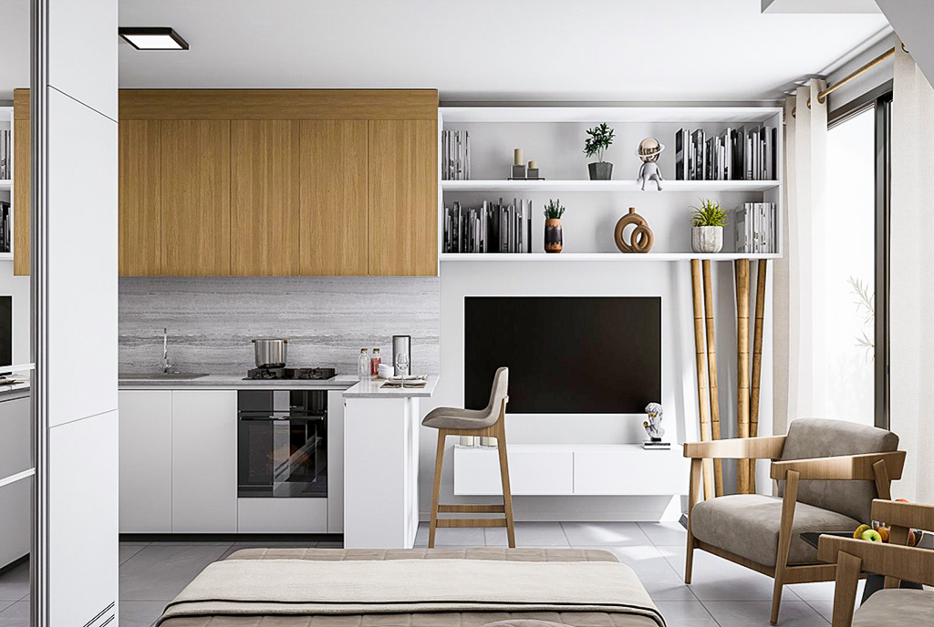 fragment pokoju dziennego w luksusowym apartamencie na sprzedaż Cypr Iskele Yeni