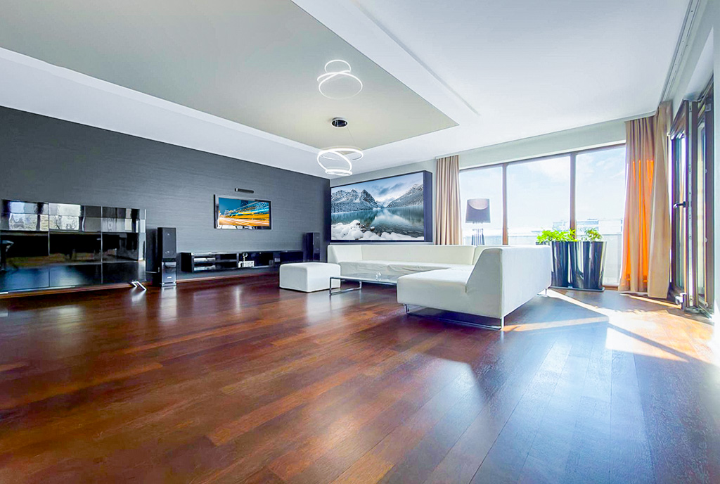 futurystyczny salon w ekskluzywnym apartamencie do sprzedaży Katowice okolice