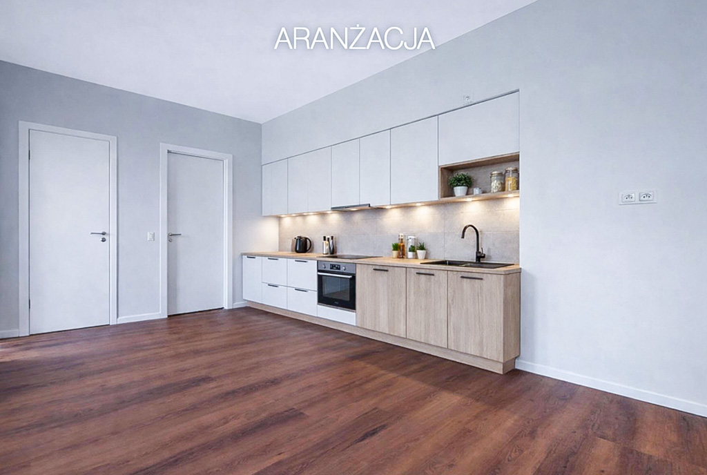 widok na aneks kuchenny w luksusowym apartamencie na sprzedaż Katowice okolice