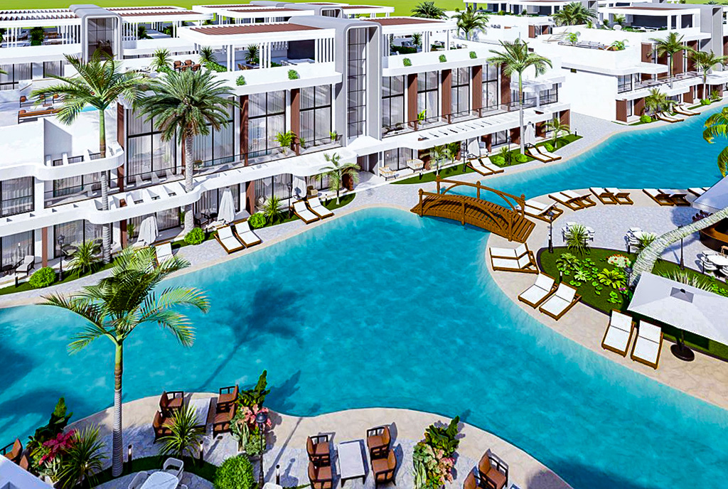 imponujące osiedle, na którym znajduje się oferowany do sprzedaży luksusowy apartament Cypr Iskele