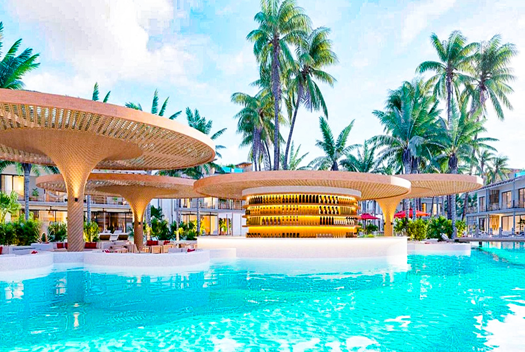 widok na basen przy ekskluzywnym apartamencie na sprzedaż Dominikana Bayahibe La Altargacia