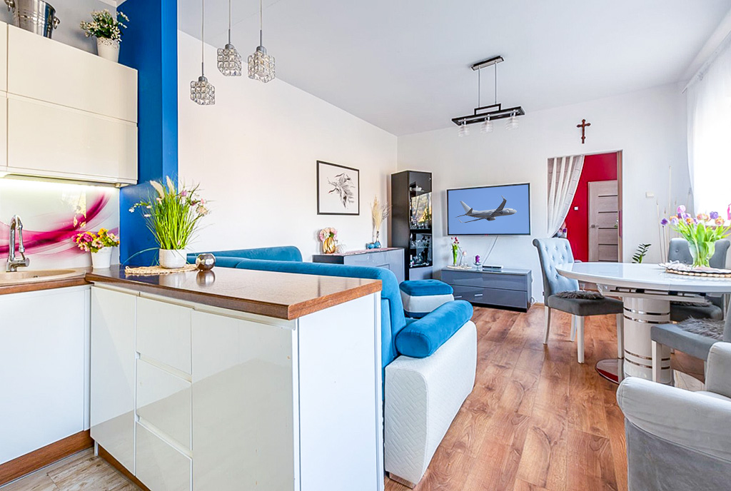 imponujący salon w ekskluzywnym apartamencie do sprzedaży Elbląg okolice