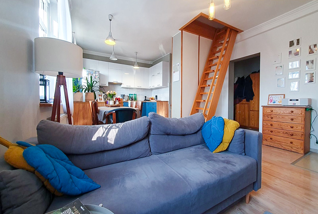 zbliżenie na pokój dzienny w luksusowym apartamencie na sprzedaż Kwidzyn