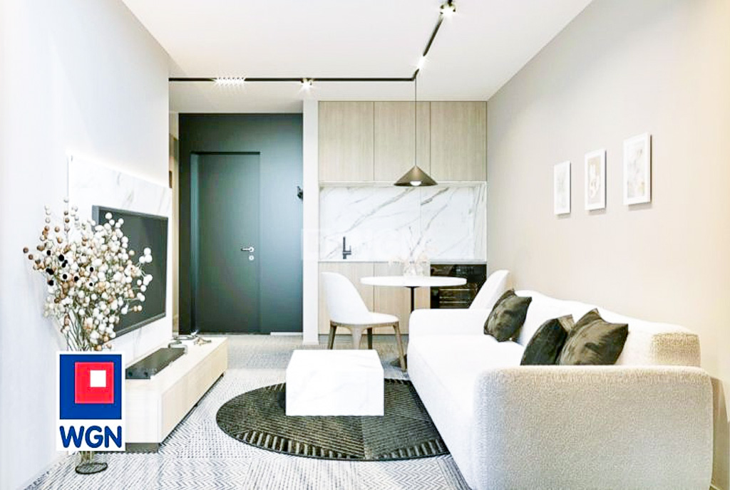 widok na pokój dzienny w luksusowym apartamencie na sprzedaż Szczecin okolice