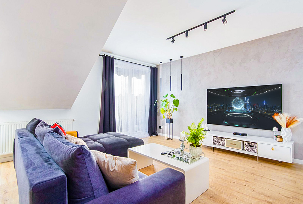 fragment pokoju dziennego w luksusowym apartamencie na sprzedaż Szczecin okolice