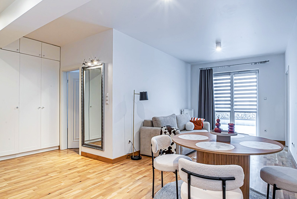 modny styl wyposażenia wnętrza ekskluzywnego apartamentu do wynajęcia Bolesławiec