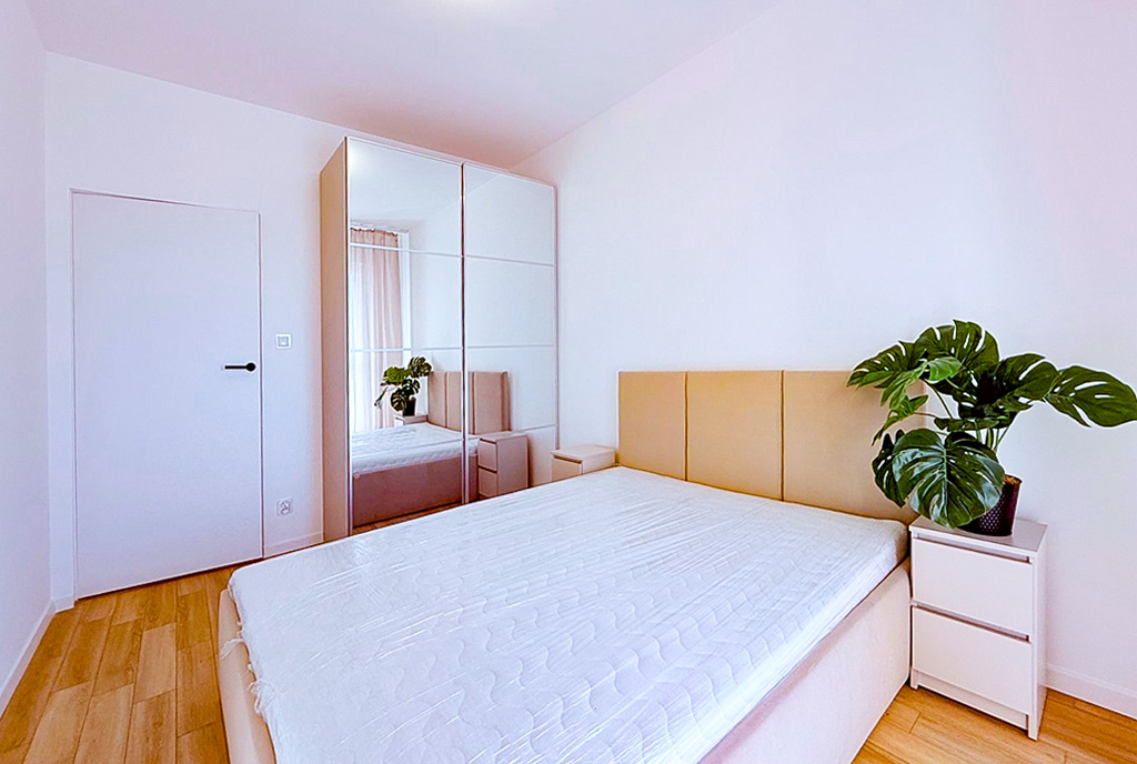 zaciszna sypialnia w ekskluzywnym apartamencie na wynajem Katowice okolice