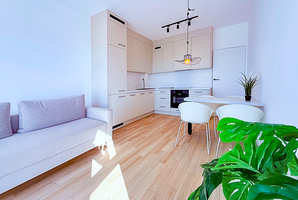 nowoczesny aneks kuchenny w luksusowym apartamencie do wynajmu Katowice okolice