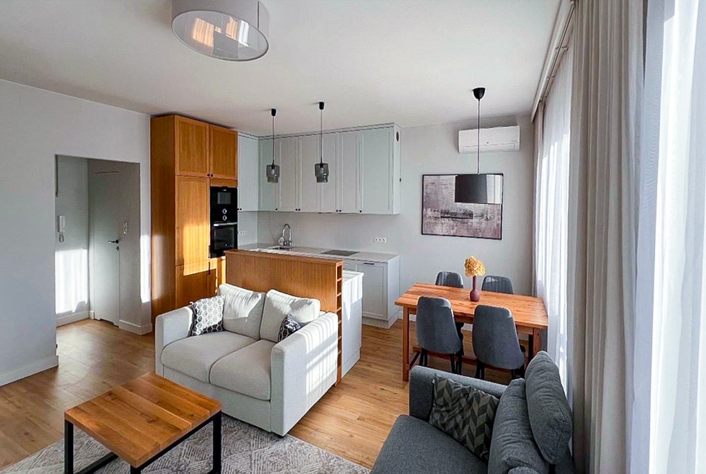 nowoczesna aranżacja wnętrza ekskluzywnego apartamentu do wynajęcia Warszawa