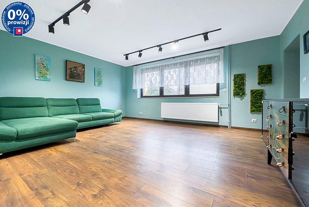 miętowy kolor w salonie luksusowej willi na sprzedaż Katowice-okolice