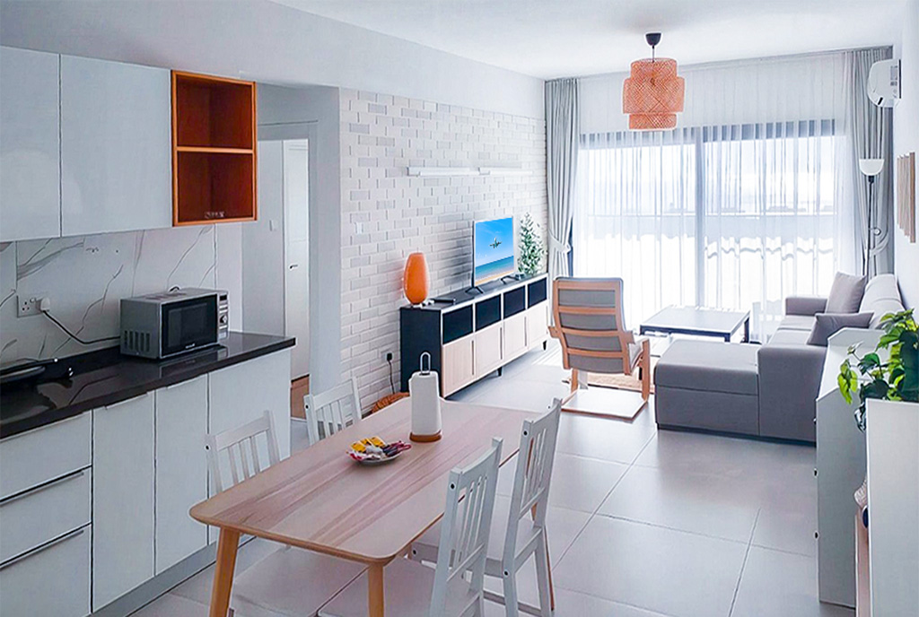 imponujący salon w ekskluzywnym apartamencie do sprzedaży Cypr Bogaz