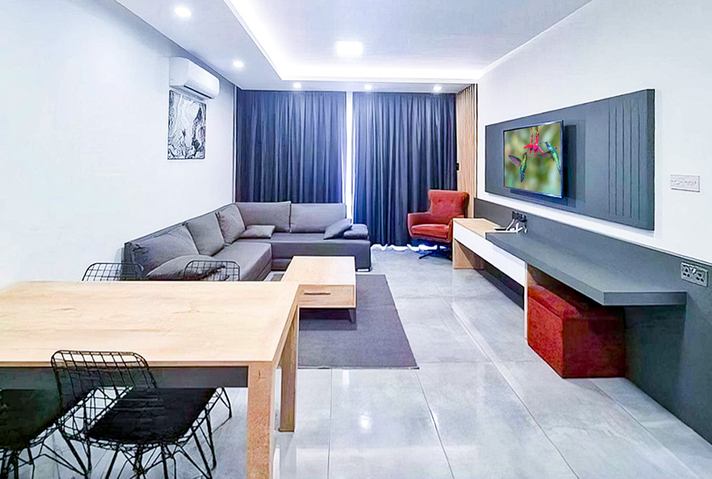 nowoczesny salon w ekskluzywnym apartamencie do sprzedaży Cypr Iskele
