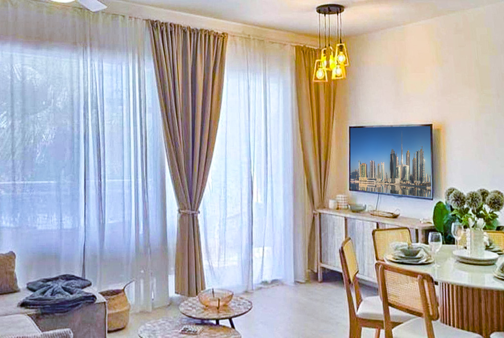 słoneczny pokój dzienny w ekskluzywnym apartamencie na sprzedaż Dominikana Bayahibe La Altargacia