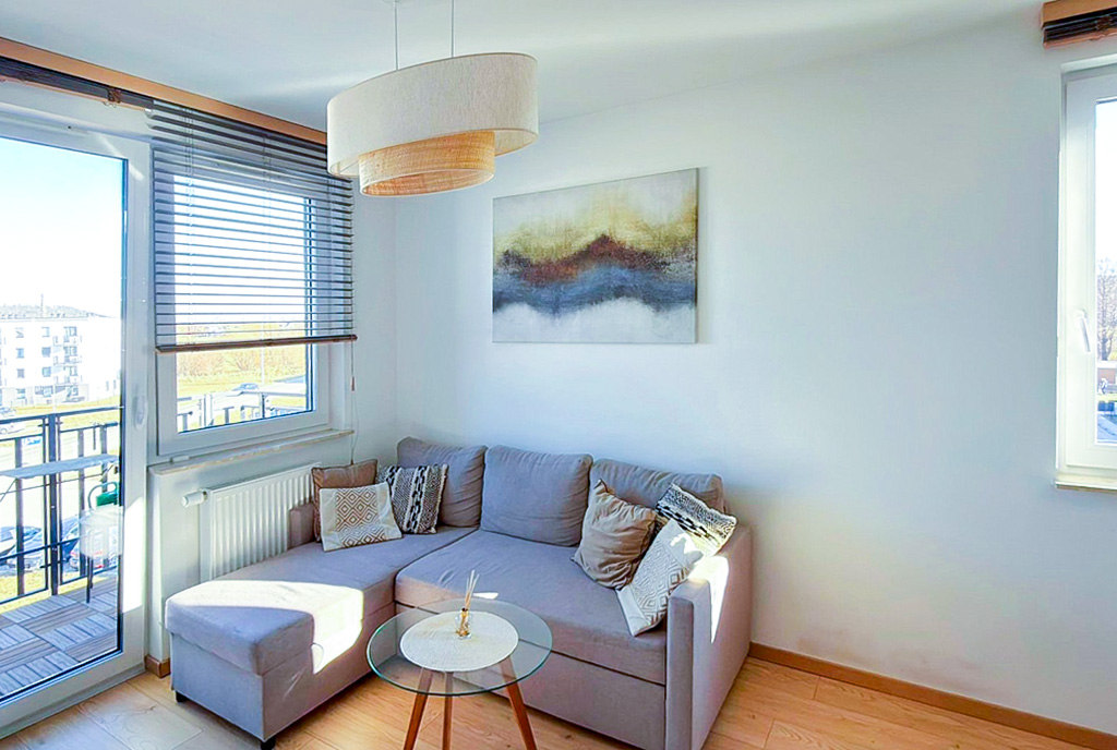 zbliżenie na salon w luksusowym a-apartamencie na sprzedaż Gdynia okolice