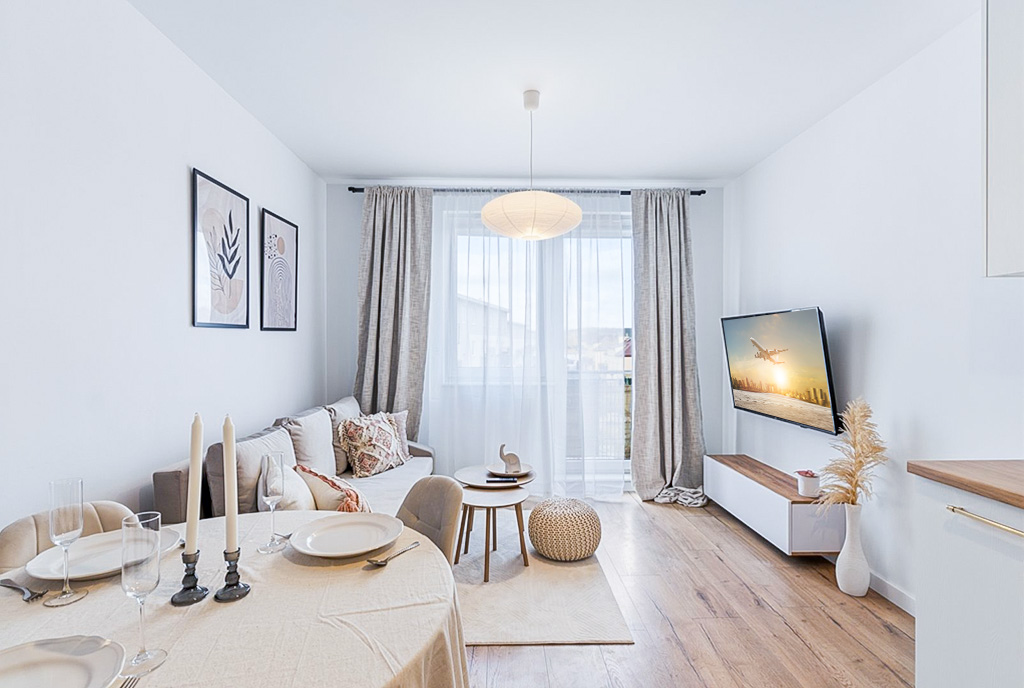 wytworny salon w ekskluzywnym apartamencie do sprzedaży Gdynia okolice