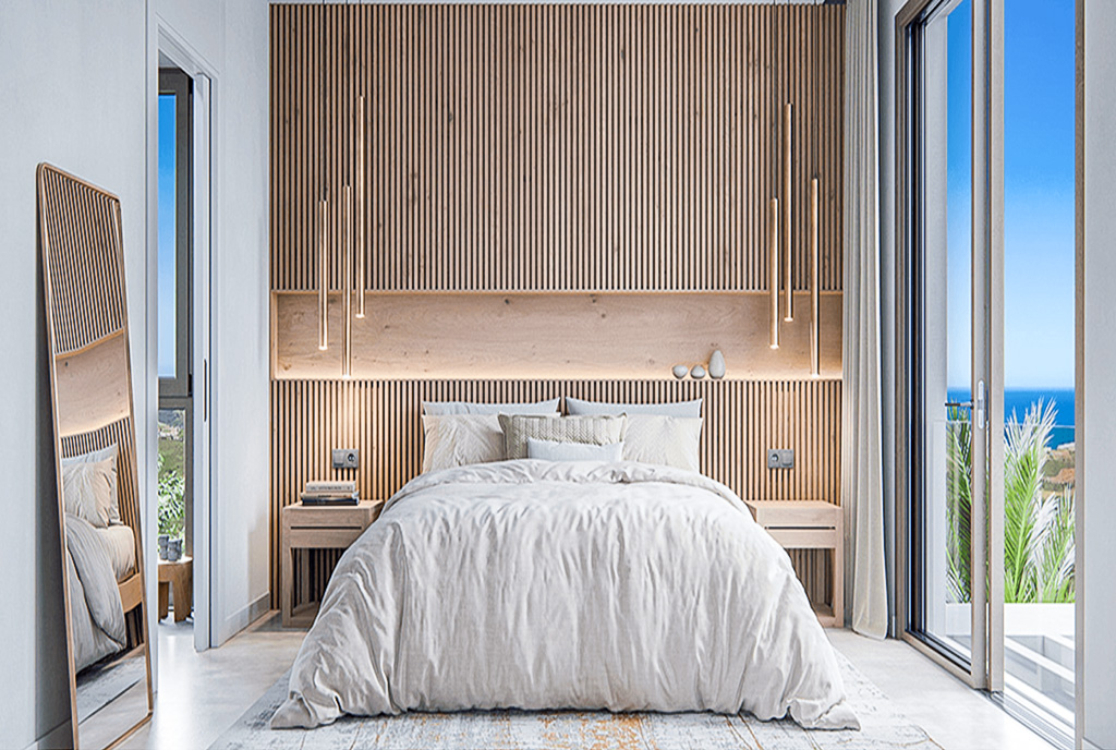 kameralna sypialnia w luksusowym apartamencie na sprzedaż Hiszpania Costa del Sol