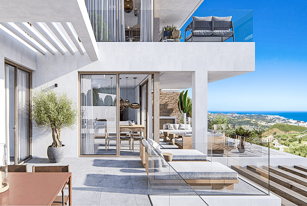 fantastyczny taras przy luksusowym apartamencie na sprzedaż Hiszpania Costa del Sol