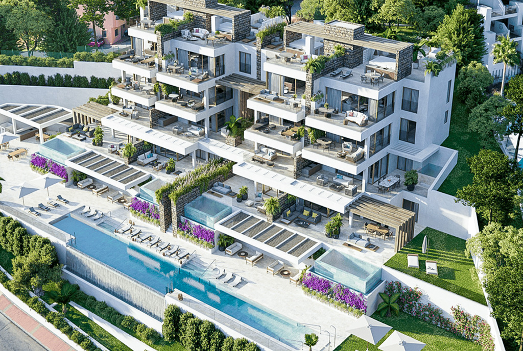 atrakcyjne osiedle, na którym znajduje się oferowany na sprzedaż ekskluzywny apartament Hiszpania Costa del Sol