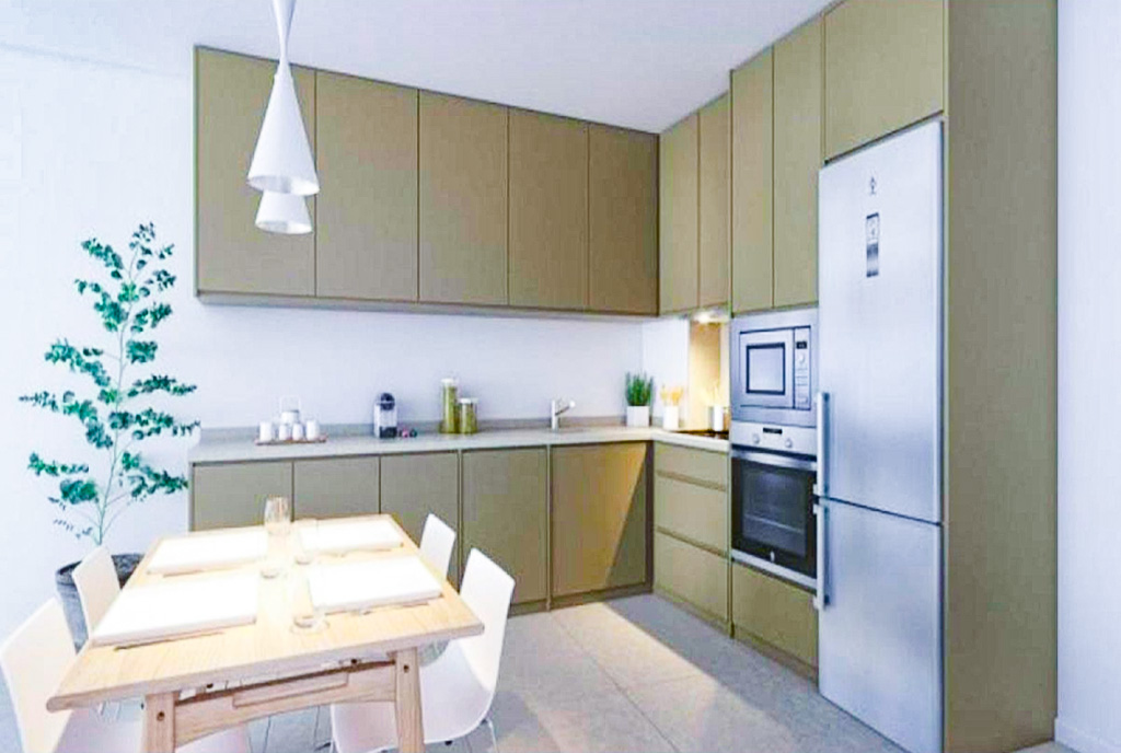 oryginalna kolorystyka kuchni w luksusowym apartamencie na sprzedaż Hiszpania Manilva Estepona
