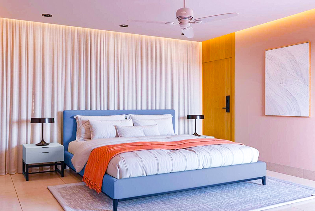 gustownie zaaranżowana sypialnia w luksusowym apartamencie na sprzedaż Dominikana Bayahibe La Altargacia