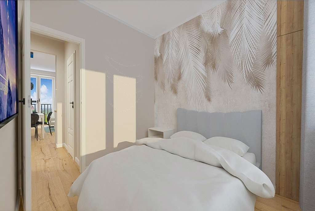 zaciszna sypialnia w luksusowym apartamencie na sprzedaż Elblag