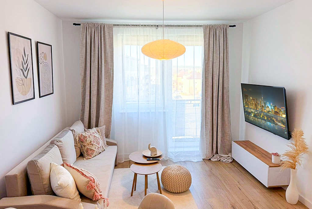 imponujący salon w ekskluzywnym apartamencie do sprzedaży Gdynia okolice