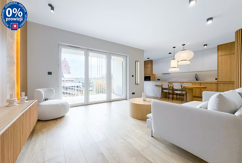 nowoczesny pokój dzienny w ekskluzywnym apartamencie do sprzedaży Katowice okolice