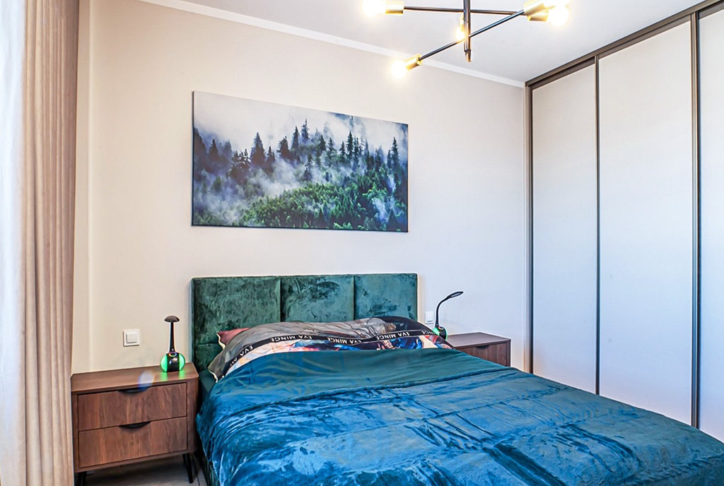 zaciszna sypialnia w ekskluzywnym apartamencie na wynajem Bolesławiec