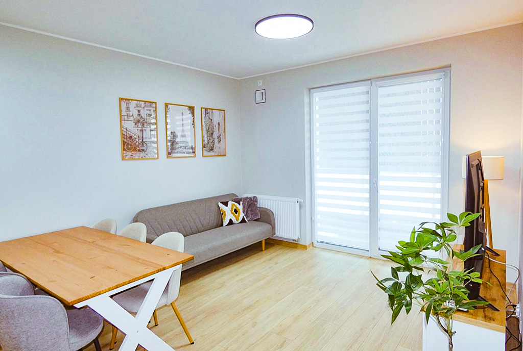 fragment salonu w luksusowym apartamencie do wynajmu Ostrów Wielkopolski