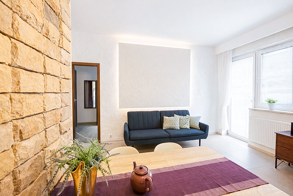 fragment pokoju dziennego w luksusowym apartamencie na sprzedaż Białystok