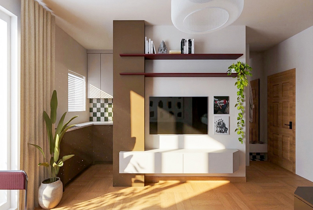 widok na pokój dzienny w luksusowym apartamencie na sprzedaż Gdańsk
