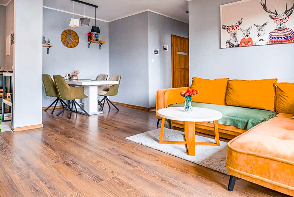 elegancki salon w ekskluzywnym apartamencie do sprzedaży Gdańsk