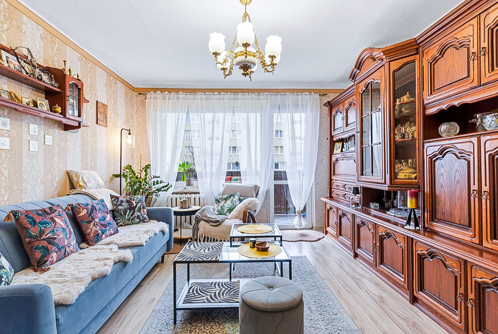 elegancki salon w ekskluzywnym apartamencie do sprzedaży Gdynia (okolice)