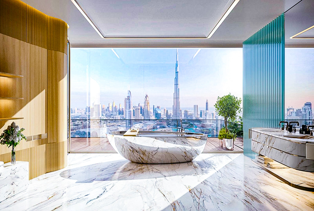 imponująca łazienka w ekskluzywnym apartamencie na sprzedaż Zjednoczone Emiraty Arabskie (Dubaj)