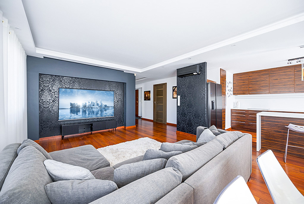 nowoczesny pokój gościnny w ekskluzywnym apartamencie do wynajęcia Gdańsk