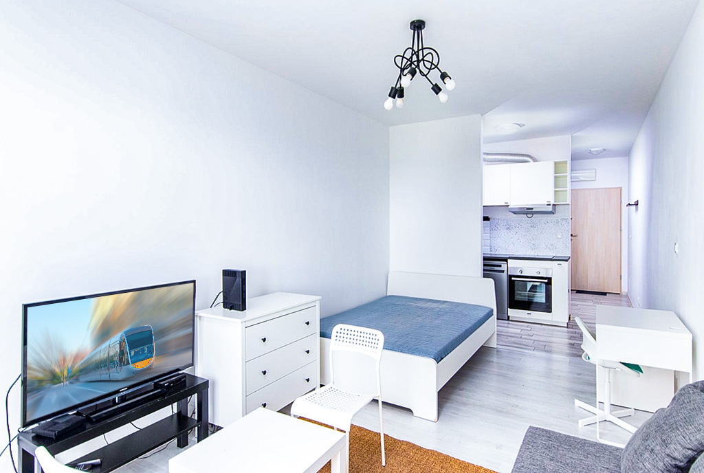 druga strona salonu w luksusowym apartamencie do wynajmu Szczecin