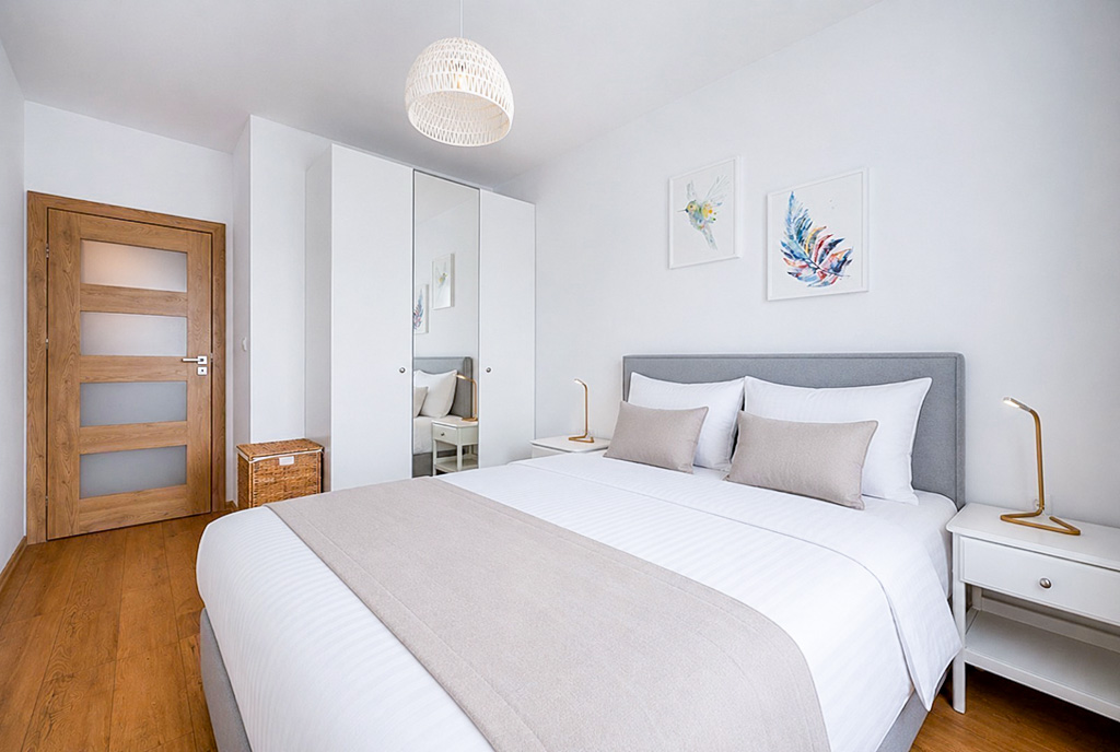 fragment sypialni w ekskluzywnym apartamencie na sprzedaż Gdańsk